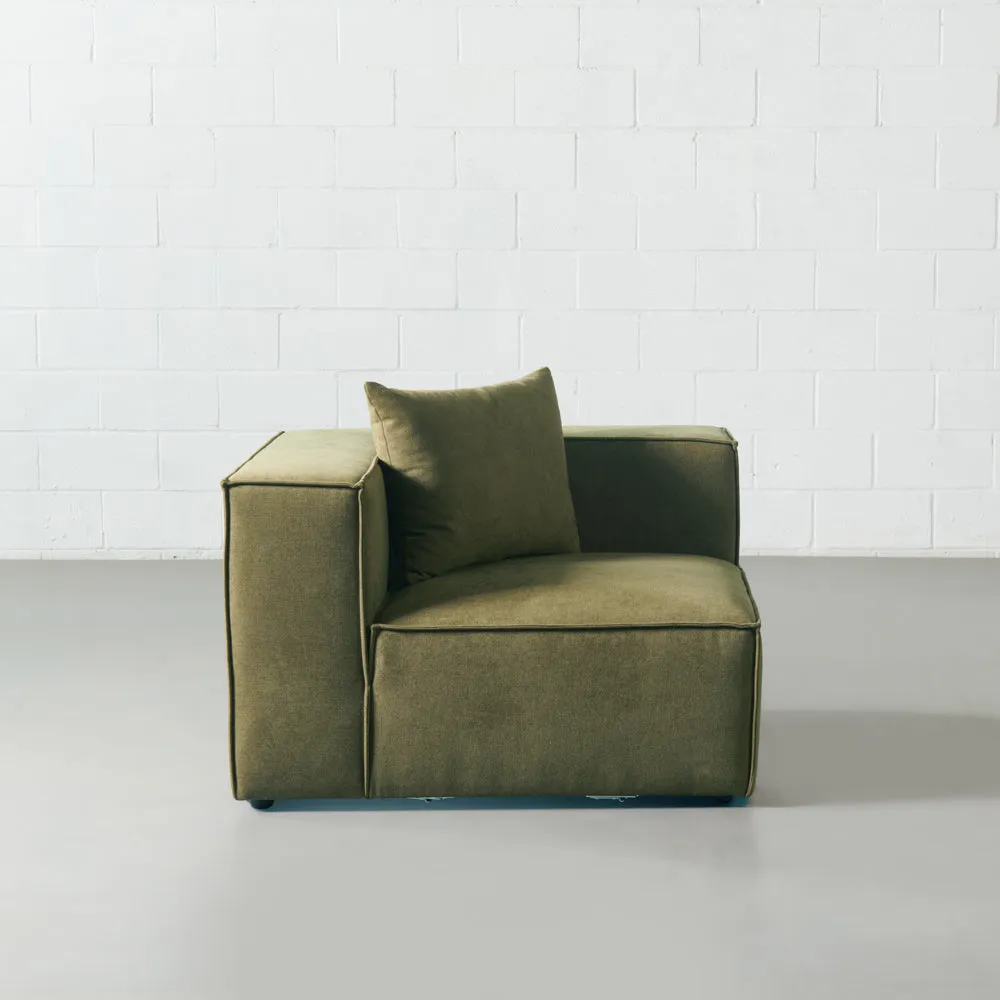 MASON - Green Fabric Corner Chair Module