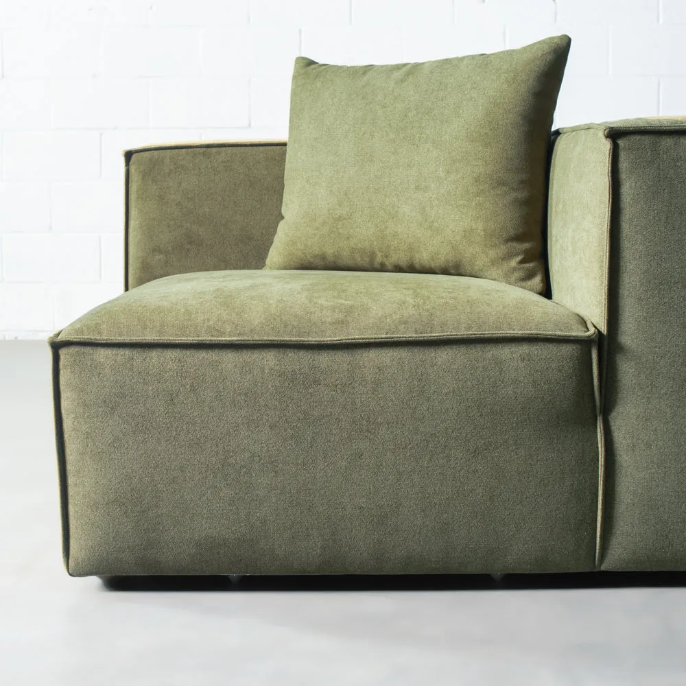 MASON - Green Fabric Corner Chair Module