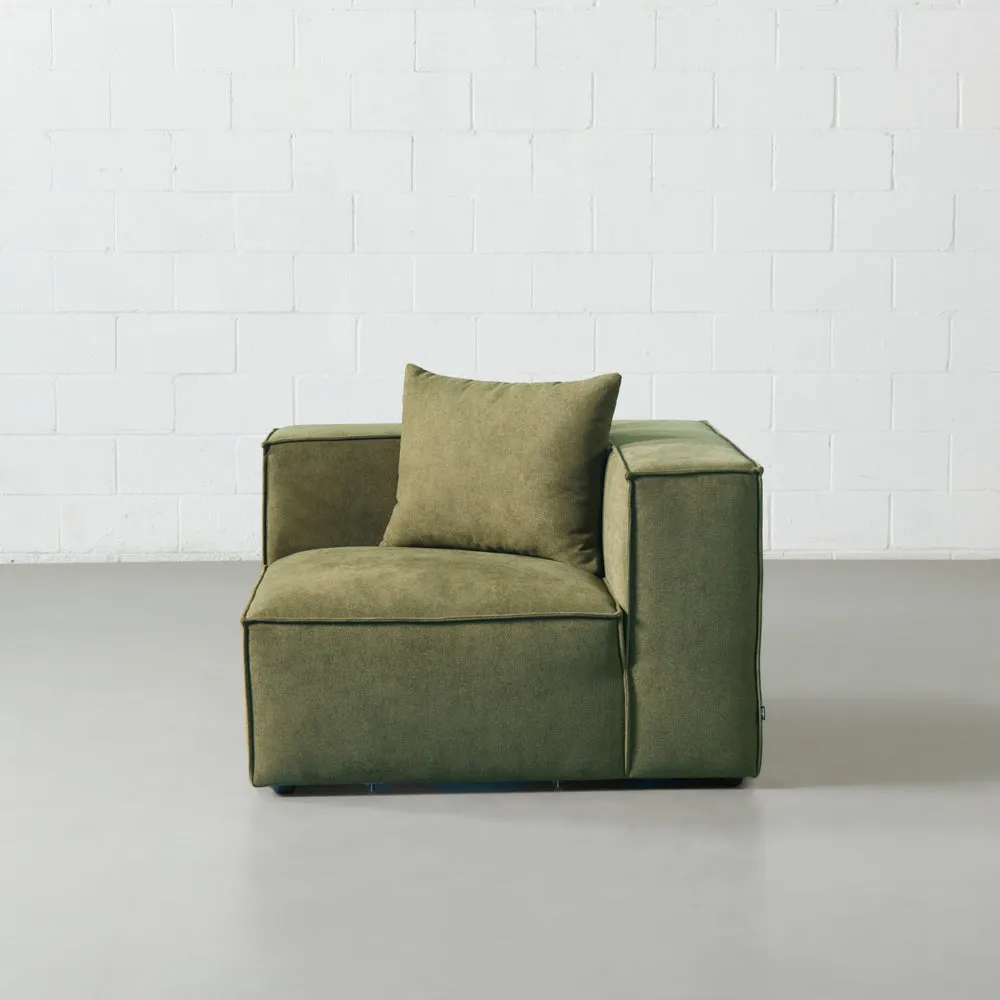 MASON - Green Fabric Corner Chair Module