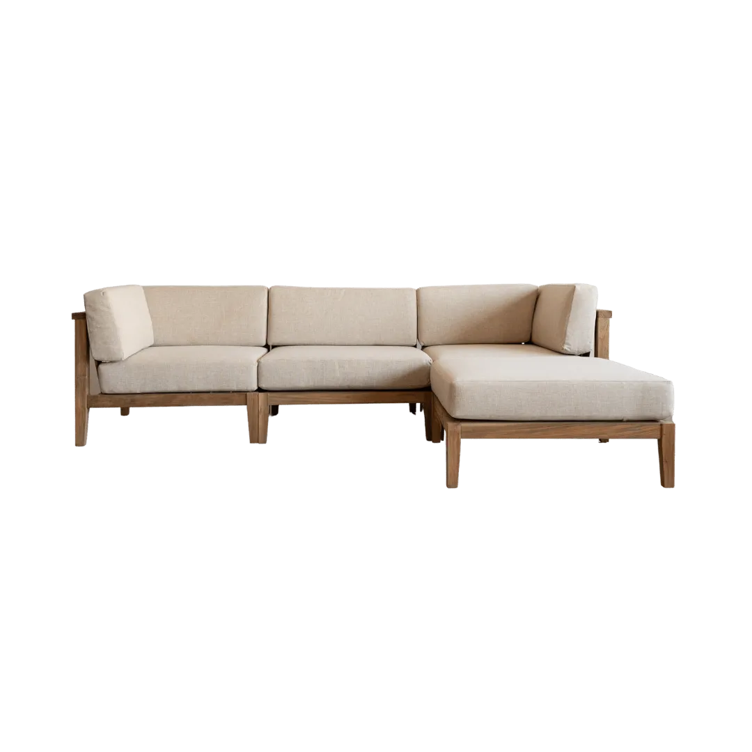 Menorca 3-Seat Sofa - Stylish Modern Design, 268x88/178x65cm, Perfect for Living Rooms