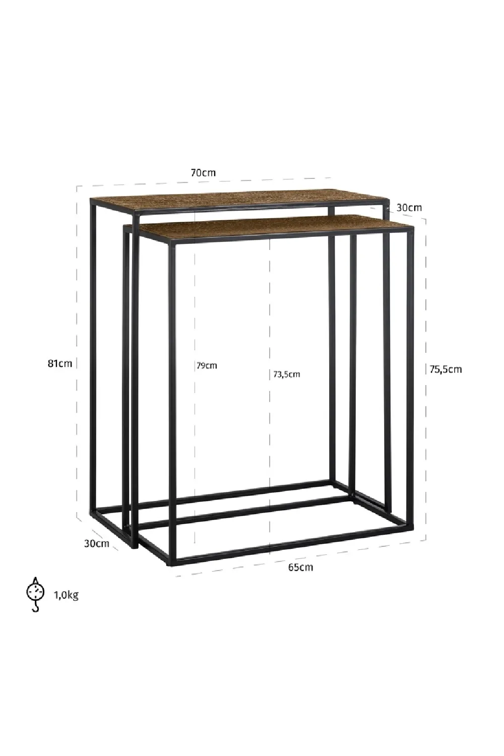 Metal Nesting Console Tables (2) | OROA Bristol