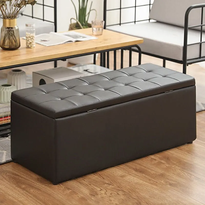 Modern Long Bench Stool for Entryway with Footrest