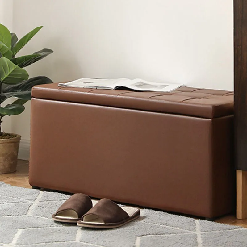 Modern Long Bench Stool for Entryway with Footrest