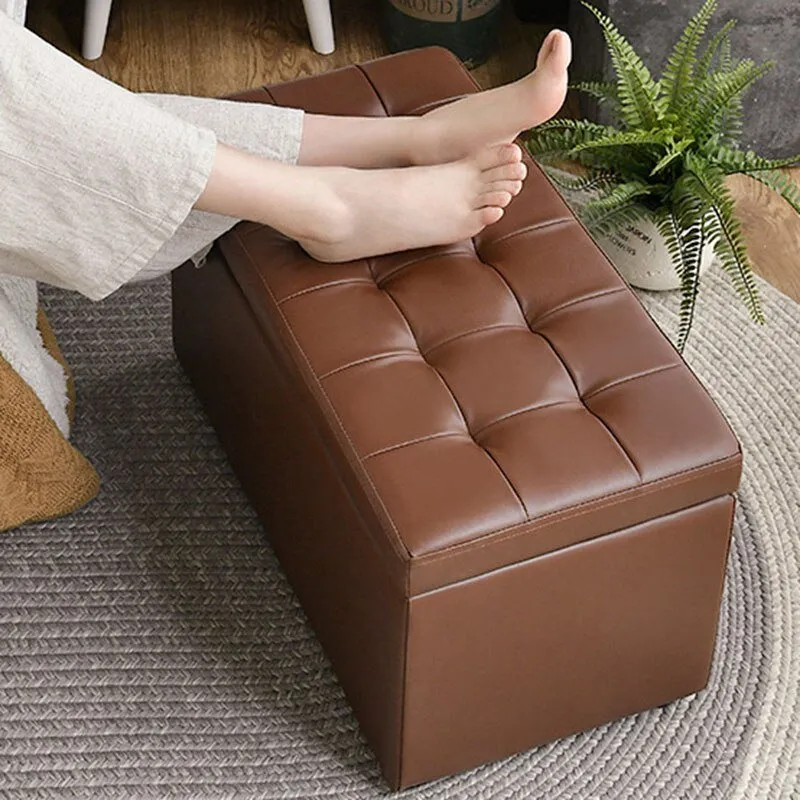 Modern Long Bench Stool for Entryway with Footrest