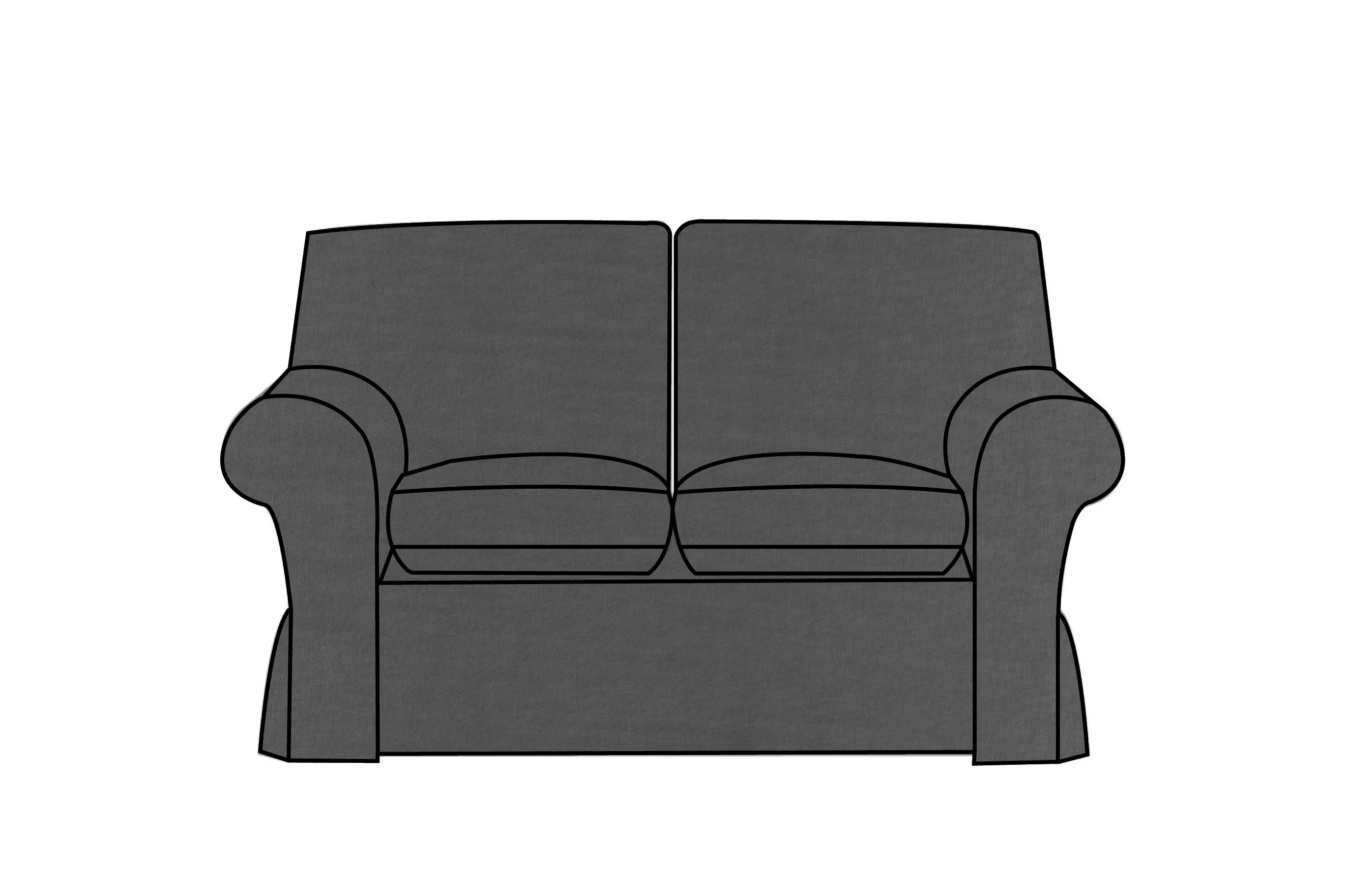 Newport | 2 Seater Extra Loose Cover | Capri Dark Grey