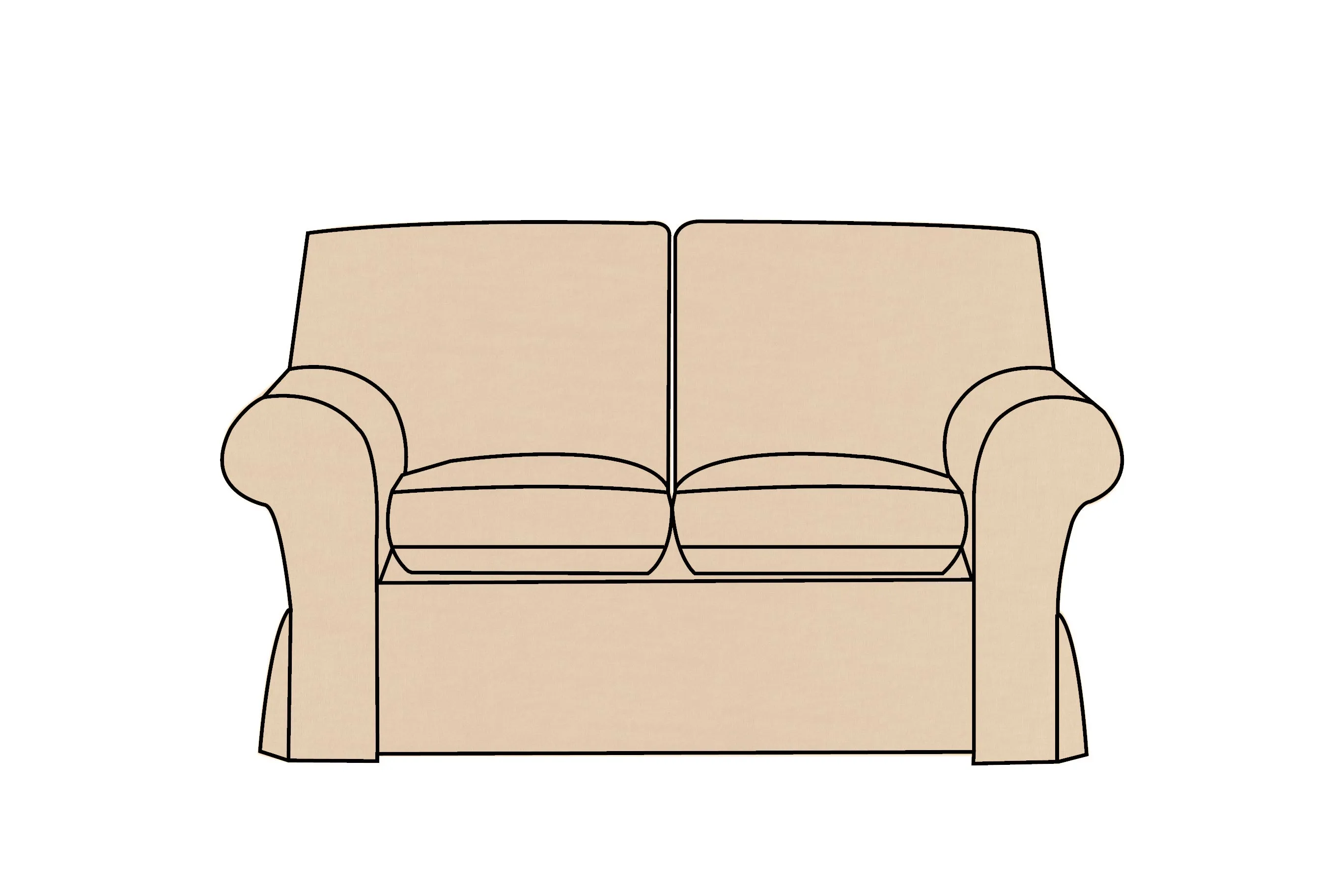 Newport | 2 Seater Extra Loose Cover | Capri Natural