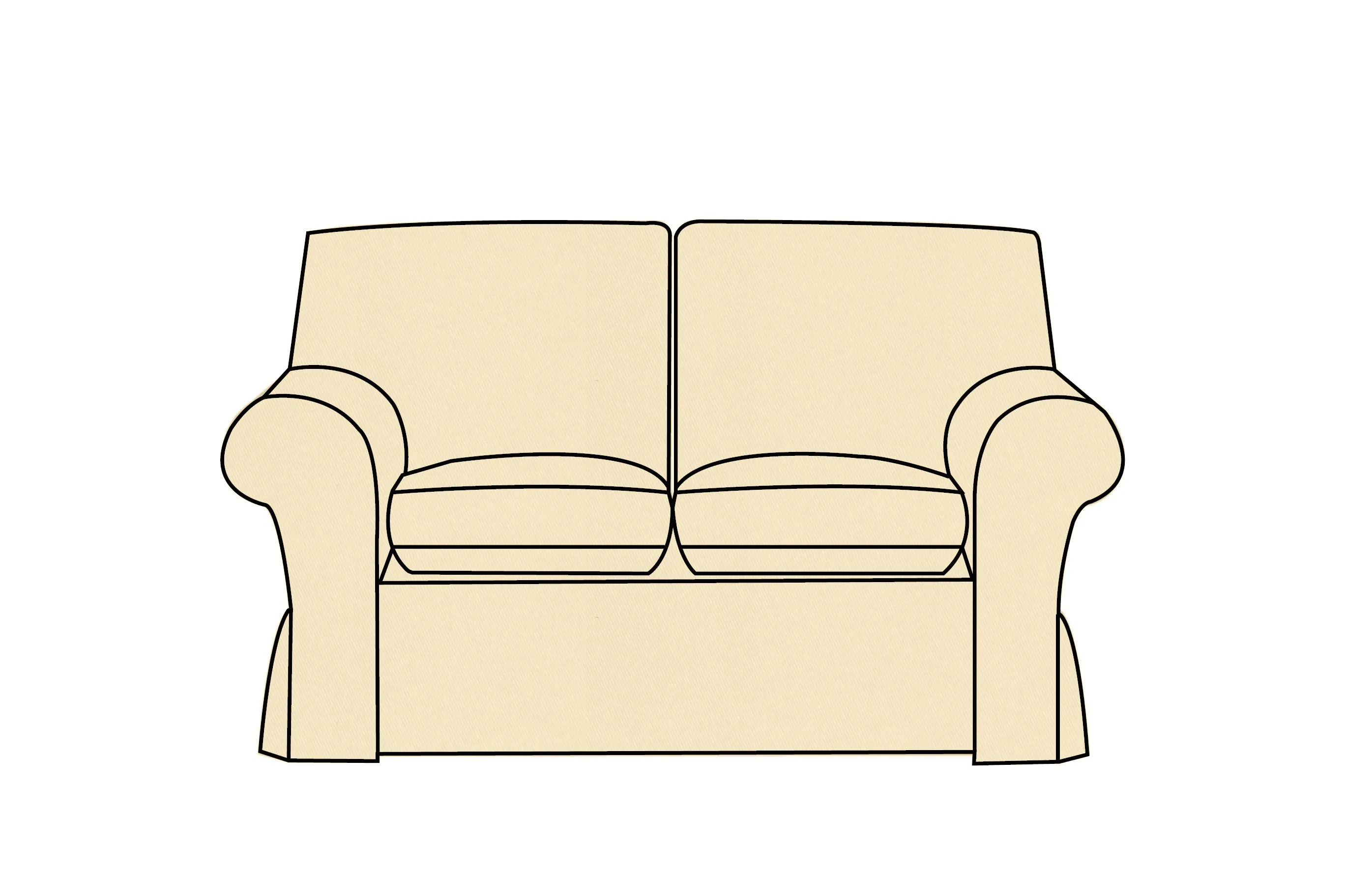 Newport | 2 Seater Extra Loose Cover | Miami Ivory