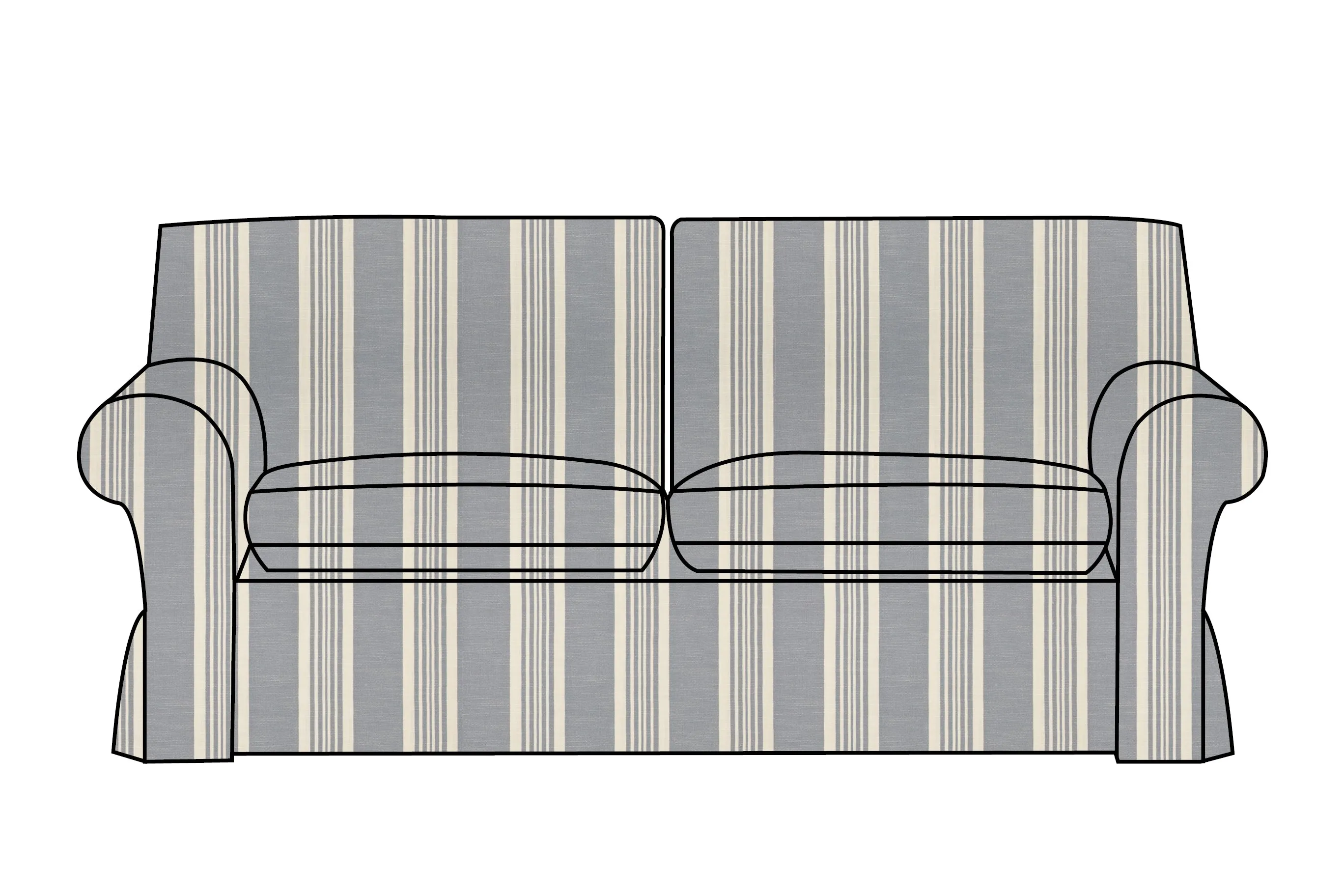 Newport | 3 Seater Extra Loose Cover | Capri Grey Stripe