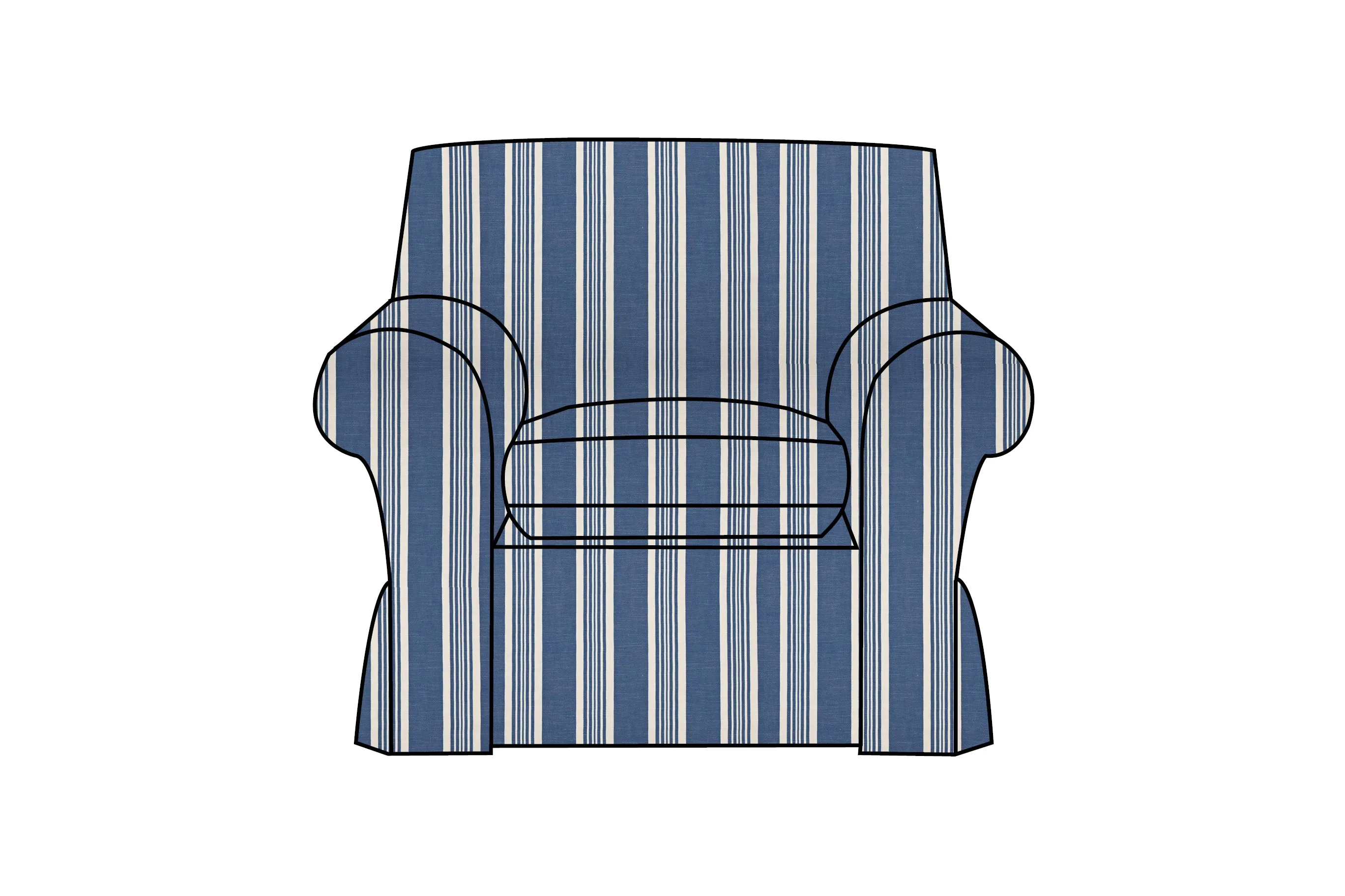 Newport | Armchair Extra Loose Cover | Capri Blue Stripe