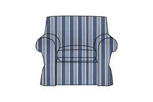 Newport | Armchair Extra Loose Cover | Capri Blue Stripe