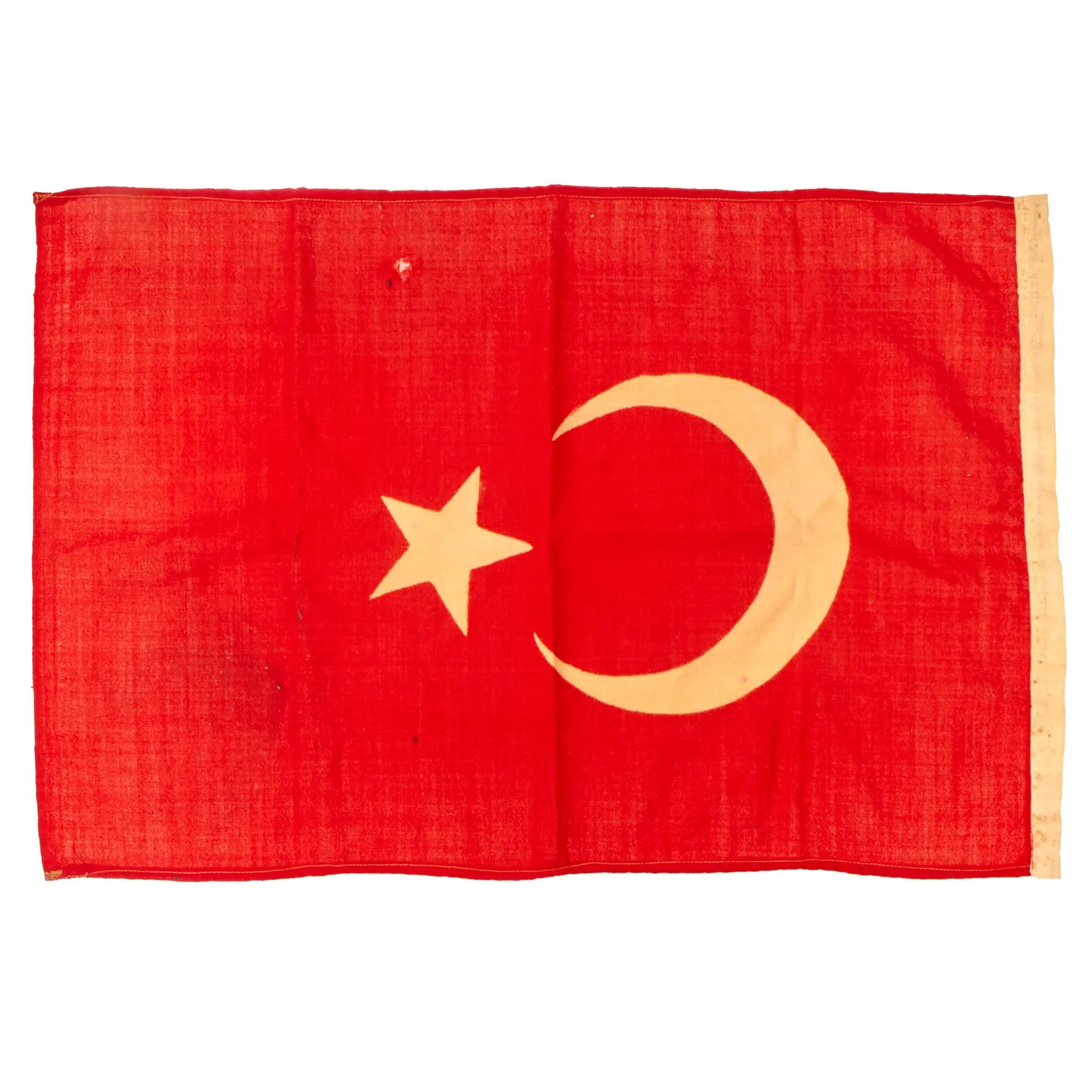 Original Turkey WWI Era Star and Crescent Flag of the Ottoman Empire - 19 x 29”