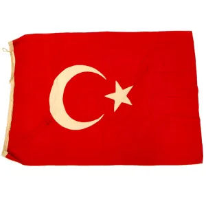 Original Turkey WWI Era Star and Crescent Flag of the Ottoman Empire - 40” x 56”