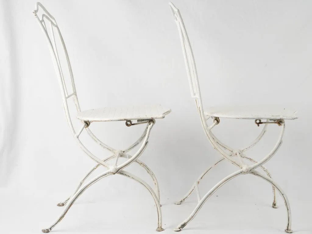 Pair of Early 20th century folding garden chairs 35½"