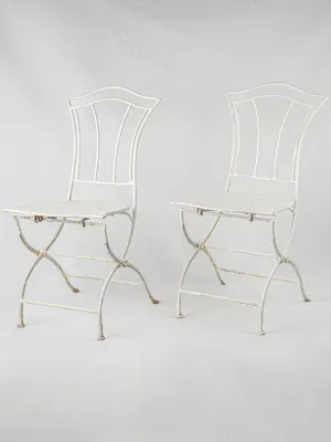 Pair of Early 20th century folding garden chairs 35½"