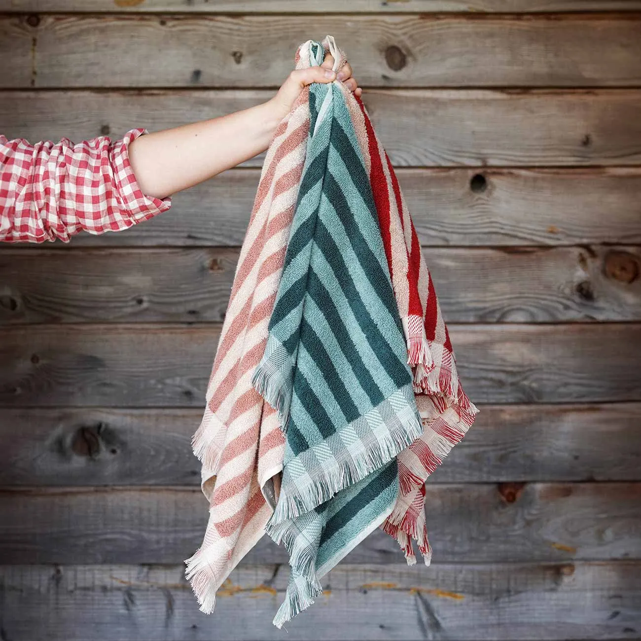 Pine Green Pembroke Stripe Cotton Hand Towel