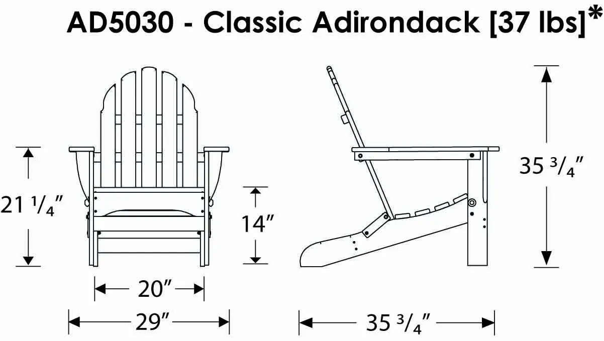 POLYWOOD AD5030SA Classic Folding Adirondack, Sand