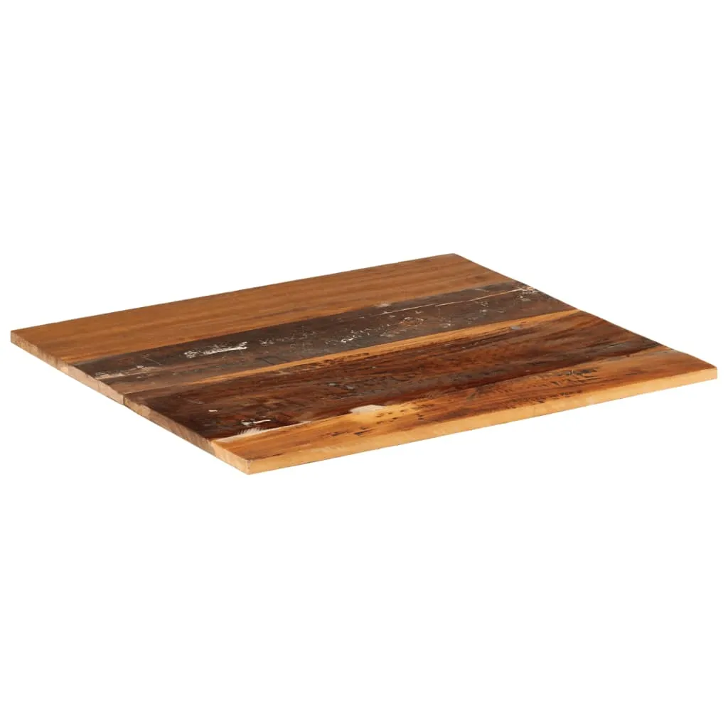 Solid Reclaimed Wood Rectangular Table Top, 60x70 cm, 15-16 mm Thick