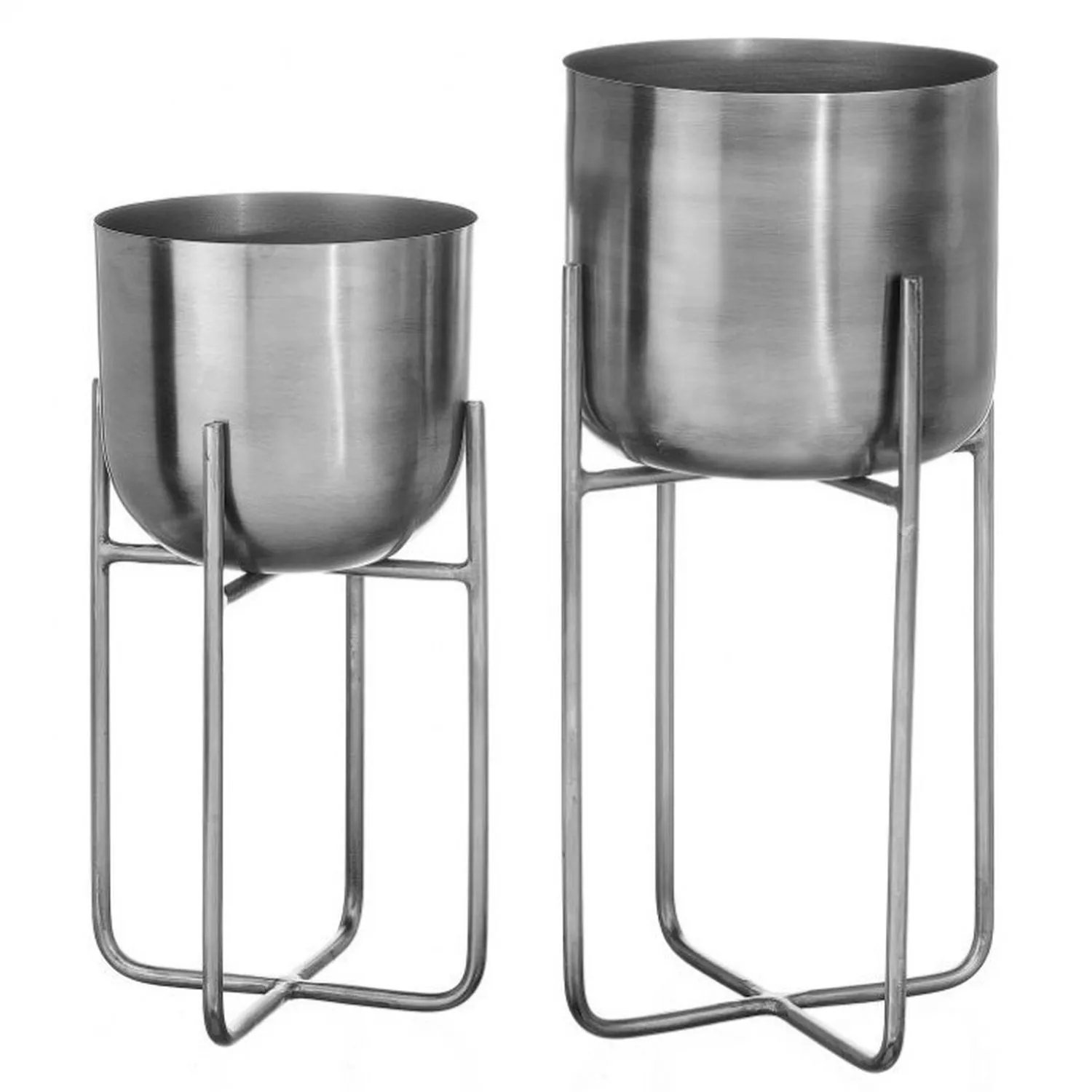 Regency International Iron Planter & Stand Set 15-18"  Set Of 2