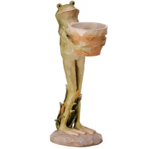 Regency International Resin Garden Frog Planter 15"