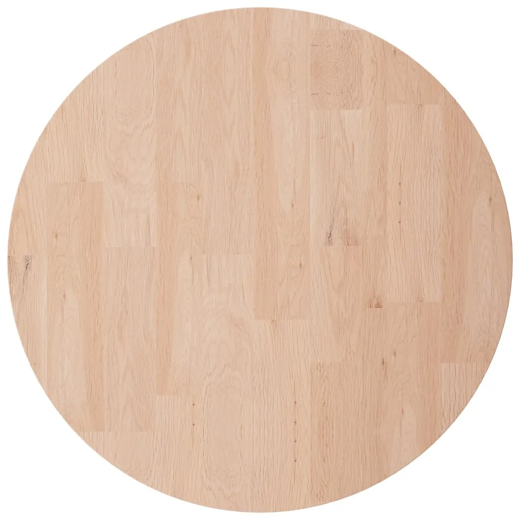 Round Table Top Ø30x2,5 cm Untreated Solid Wood Oak