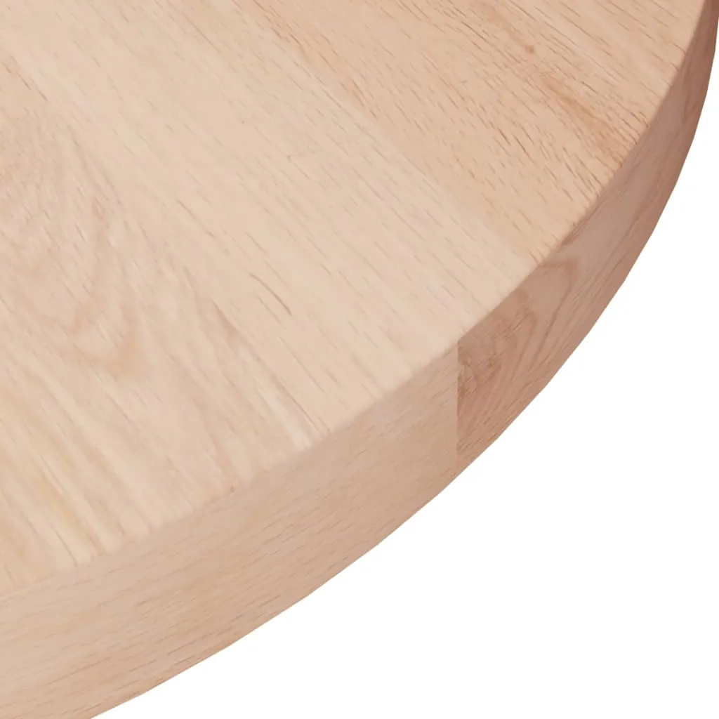 Round Table Top Ø30x2,5 cm Untreated Solid Wood Oak