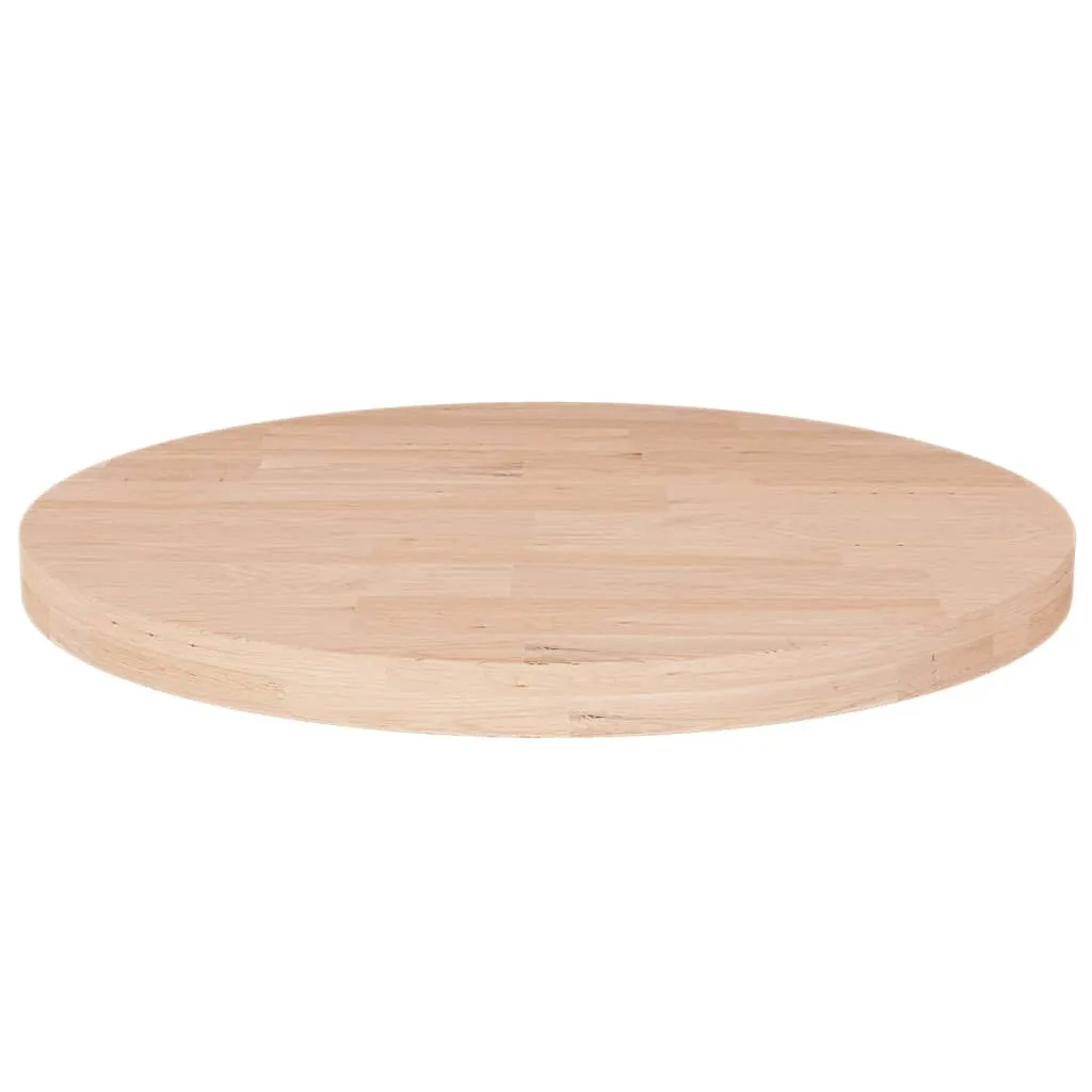 Round Table Top Ø30x2,5 cm Untreated Solid Wood Oak