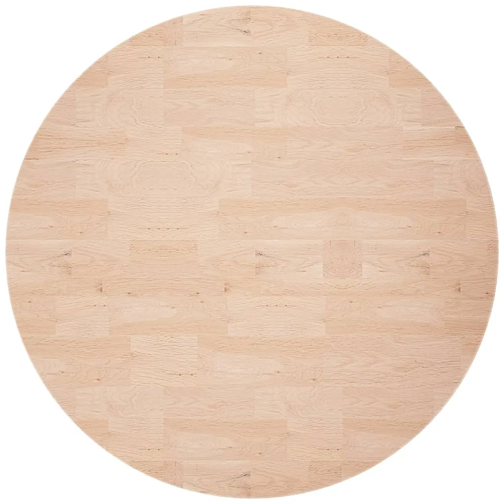 Round Table Top Ø60x2,5 cm Untreated Solid Wood Oak