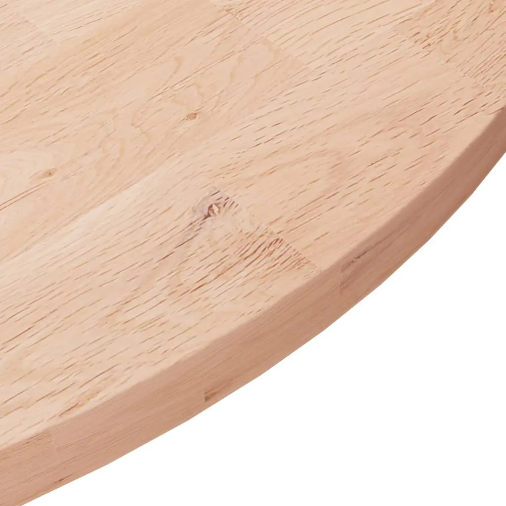 Round Table Top Ø60x2,5 cm Untreated Solid Wood Oak