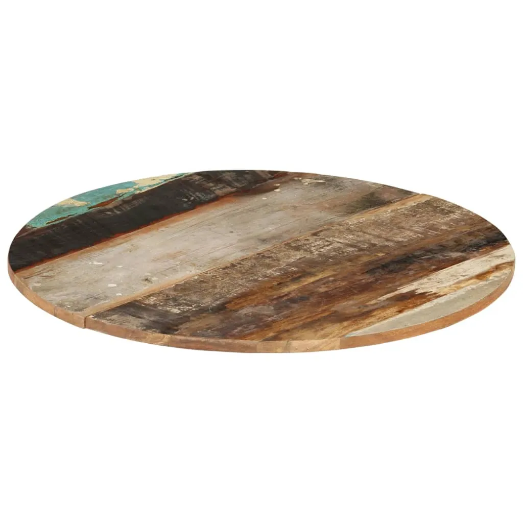 Round Table Top 70 cm 15-16 mm Solid Reclaimed Wood