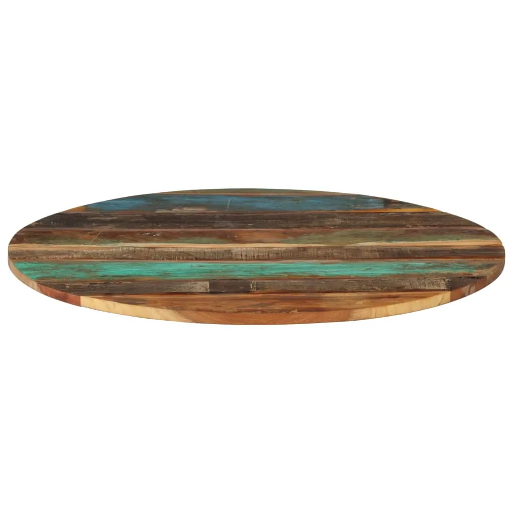 Round Table Top 80 cm 15-16 mm Solid Reclaimed Wood