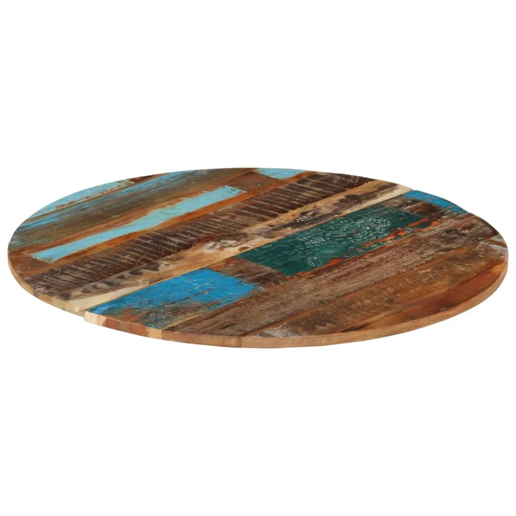 Round Table Top 80 cm 15-16 mm Solid Reclaimed Wood