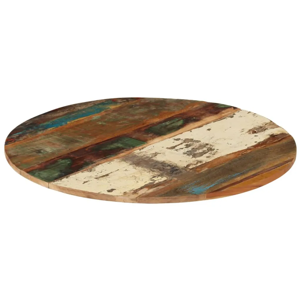 Round Table Top 80 cm 15-16 mm Solid Reclaimed Wood