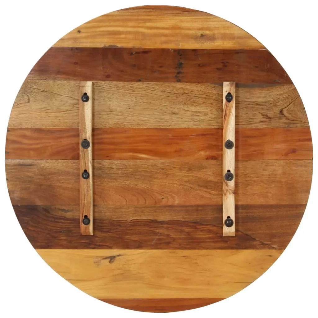 Round Table Top 80 cm 15-16 mm Solid Reclaimed Wood