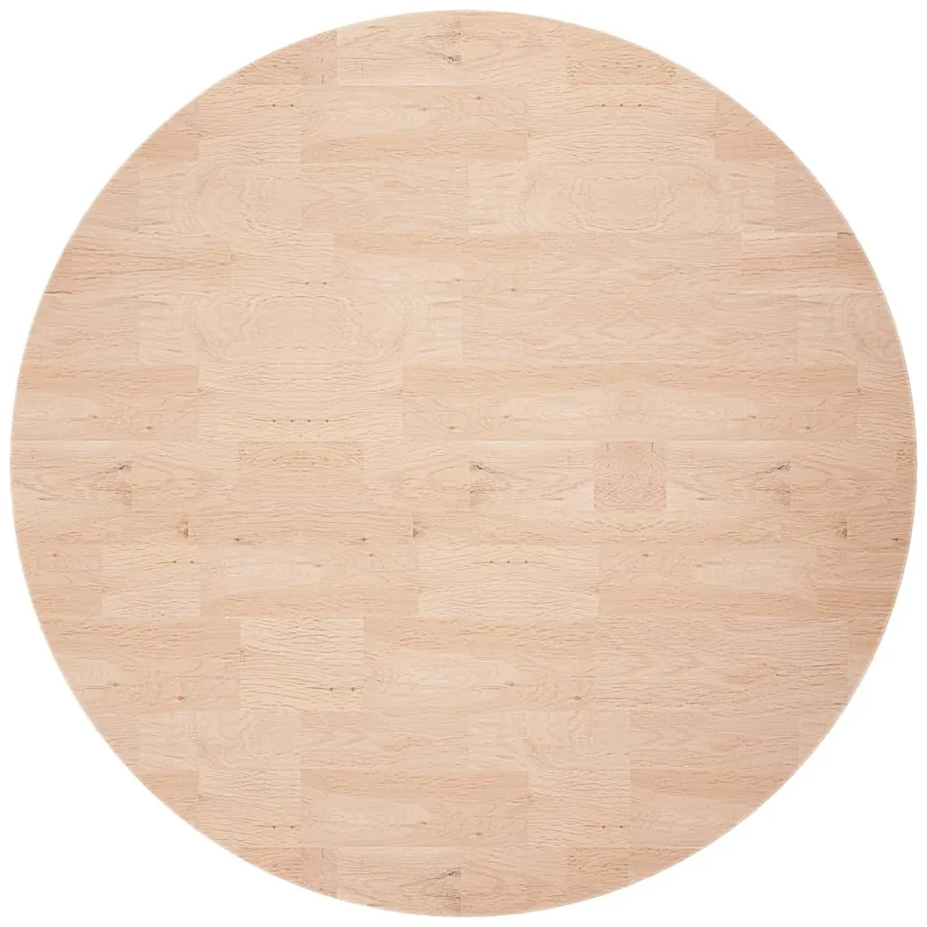 Round Table Top Ø80x2,5 cm Untreated Solid Wood Oak