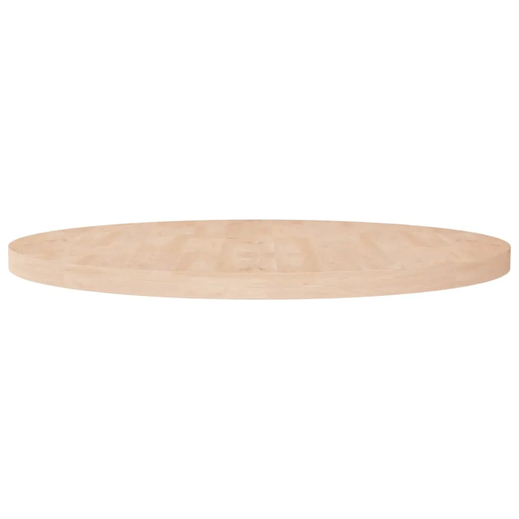 Round Table Top Ø90x4 cm Untreated Solid Wood Oak