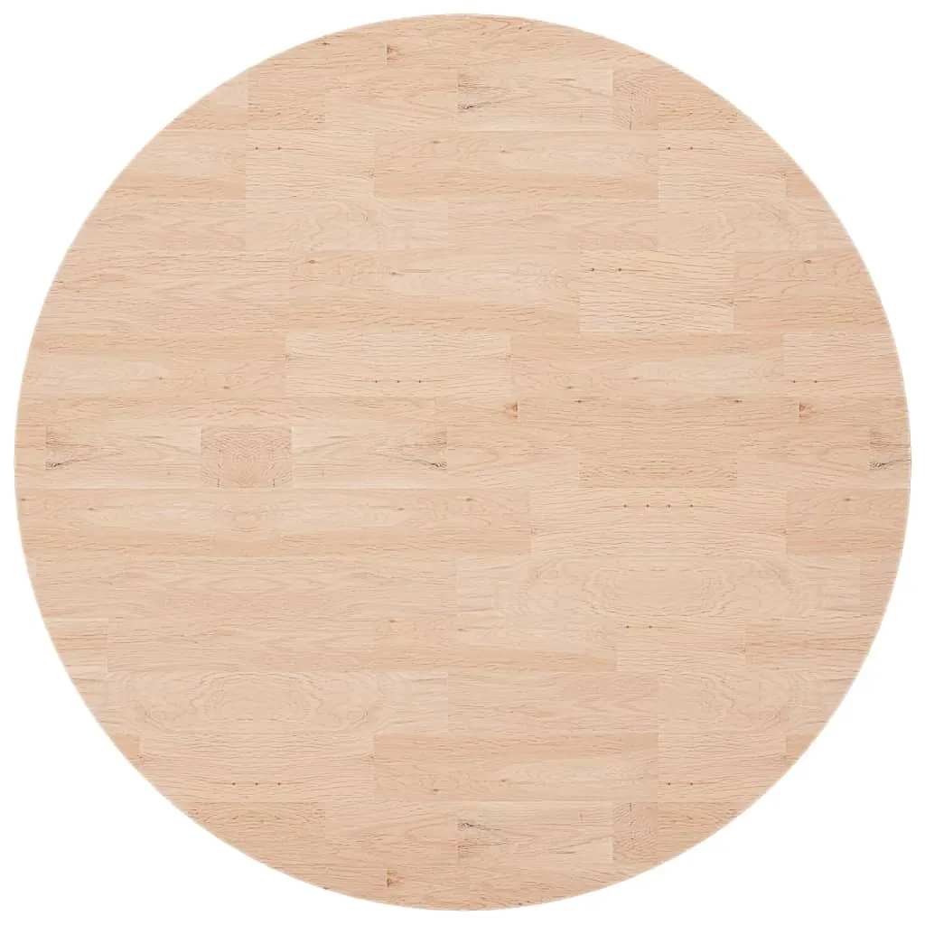 Round Table Top Ø90x4 cm Untreated Solid Wood Oak