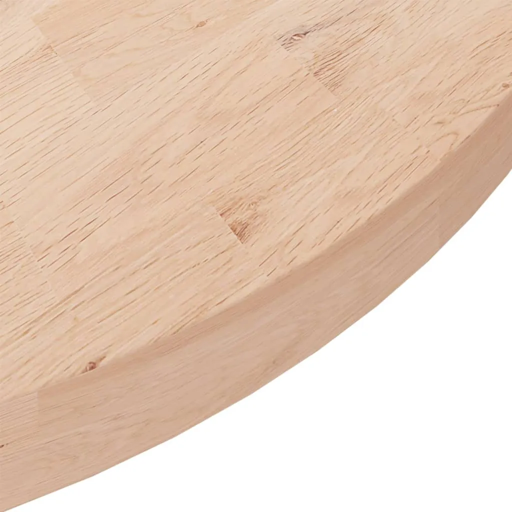 Round Table Top Ø90x4 cm Untreated Solid Wood Oak