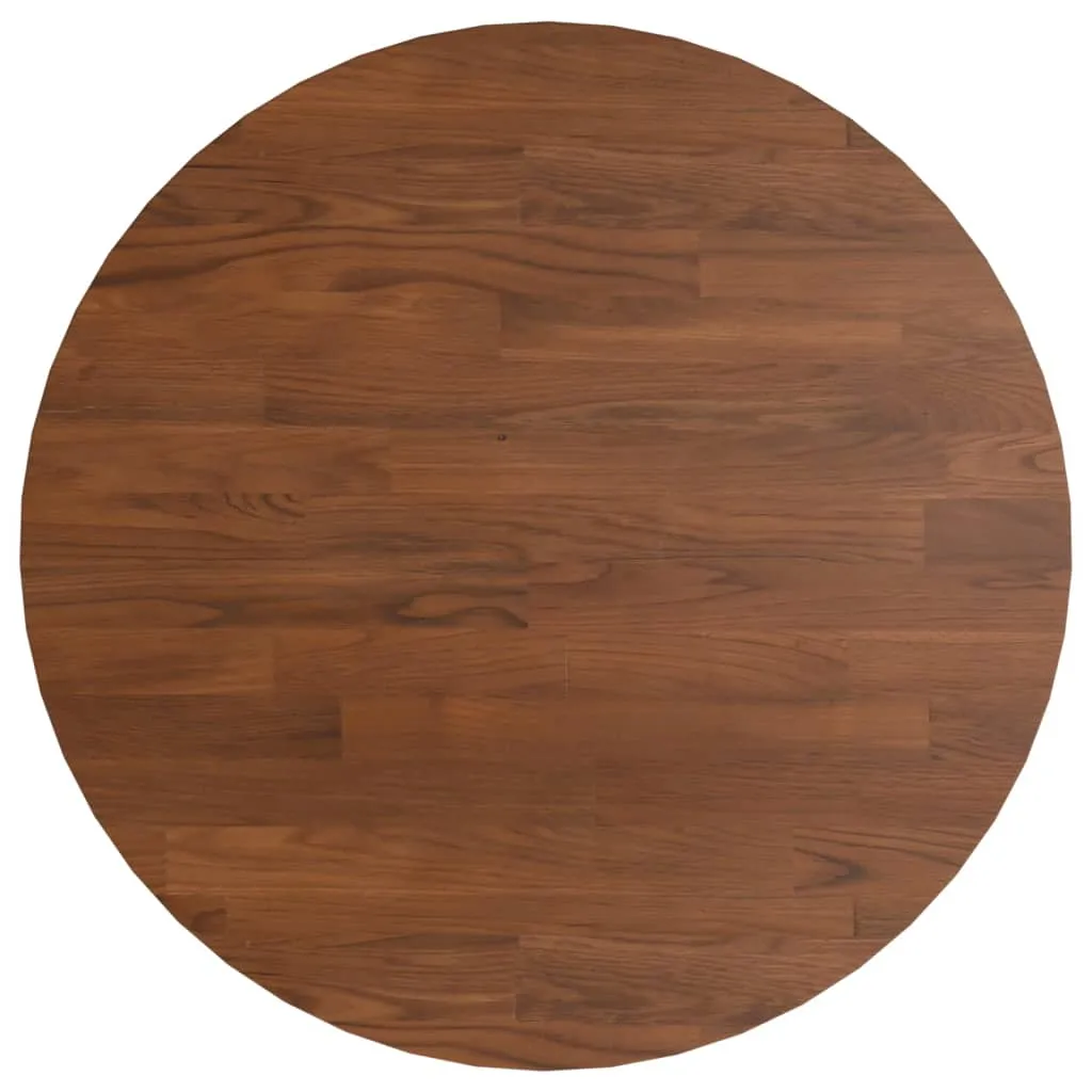 Round Table Top Dark Brown Ø40x1.5 cm Treated Solid Wood Oak