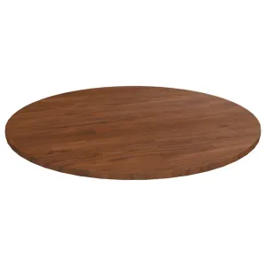 Round Table Top Dark Brown Ø80x1.5 cm Treated Solid Wood Oak