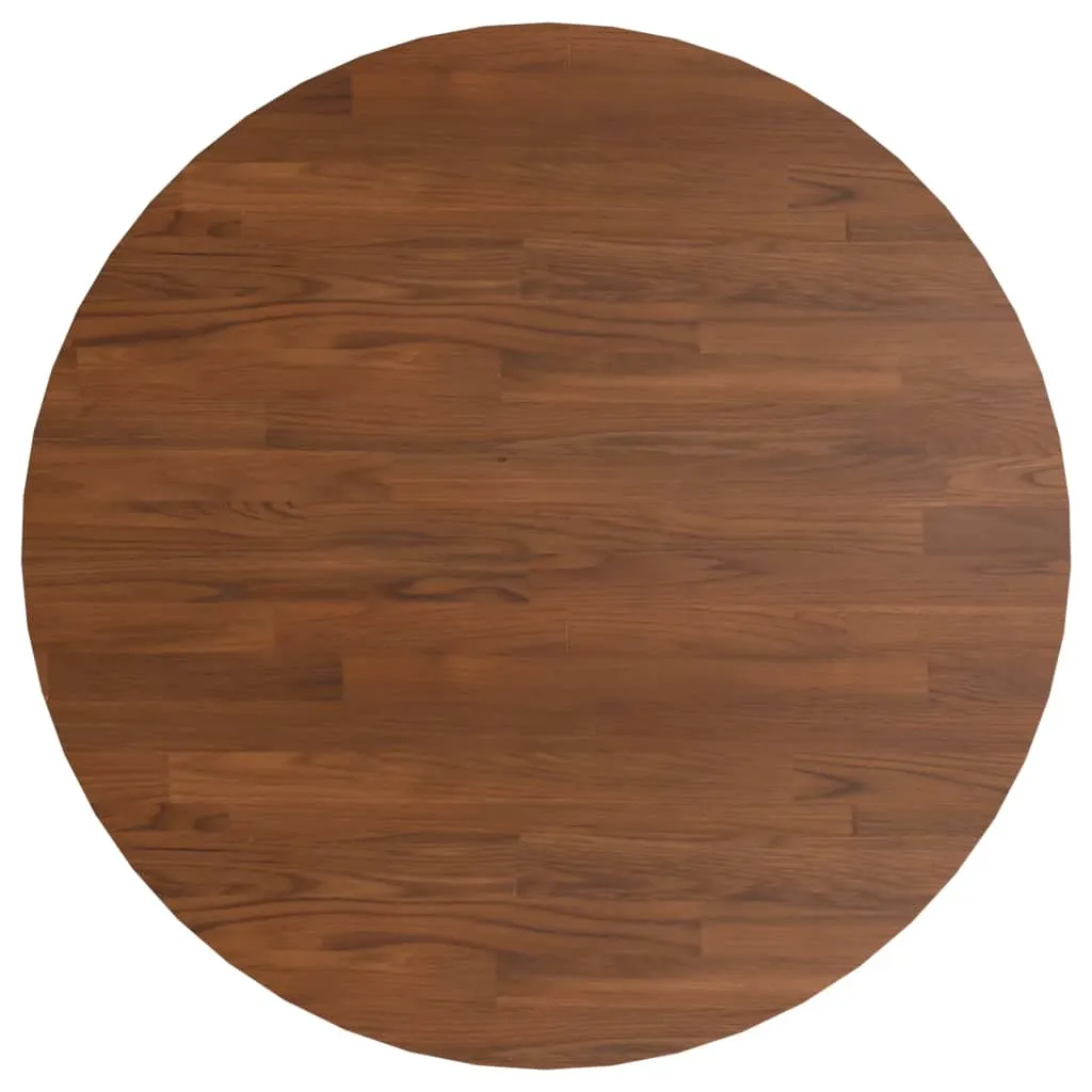 Round Table Top Dark Brown Ø80x1.5 cm Treated Solid Wood Oak