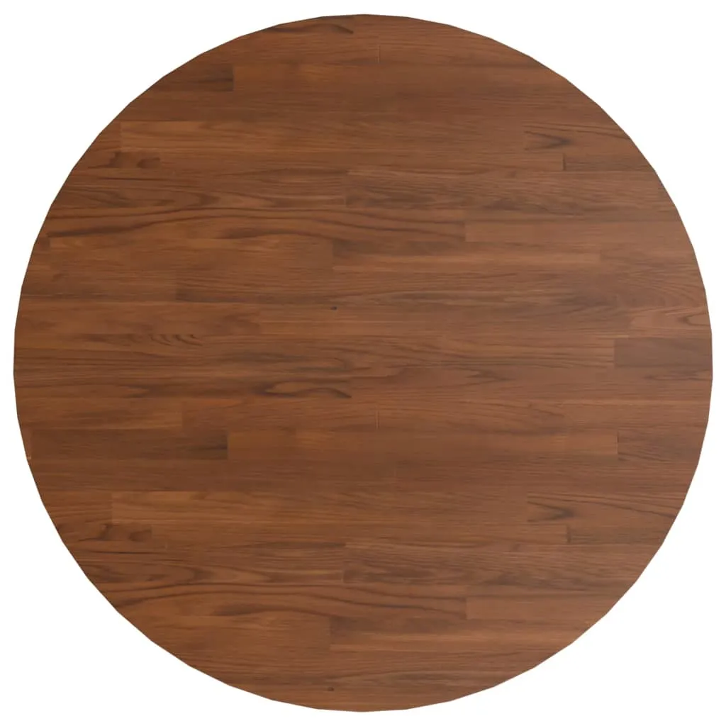 Round Table Top Dark Brown Ø90x1.5 cm Treated Solid Wood Oak