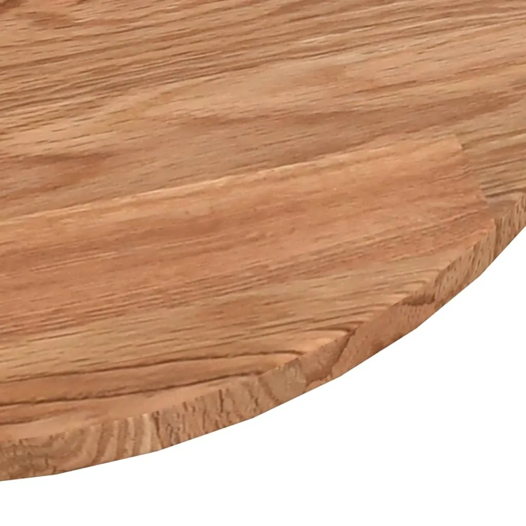 Round Table Top Light Brown Ø50x1.5 cm Treated Solid Wood Oak