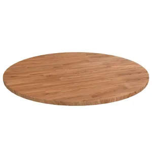 Round Table Top Light Brown Ø80x1.5 cm Treated Solid Wood Oak