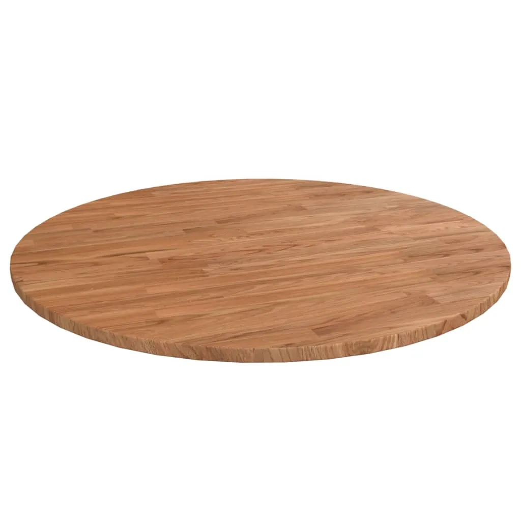 Round Table Top Light Brown Ø80x1.5 cm Treated Solid Wood Oak