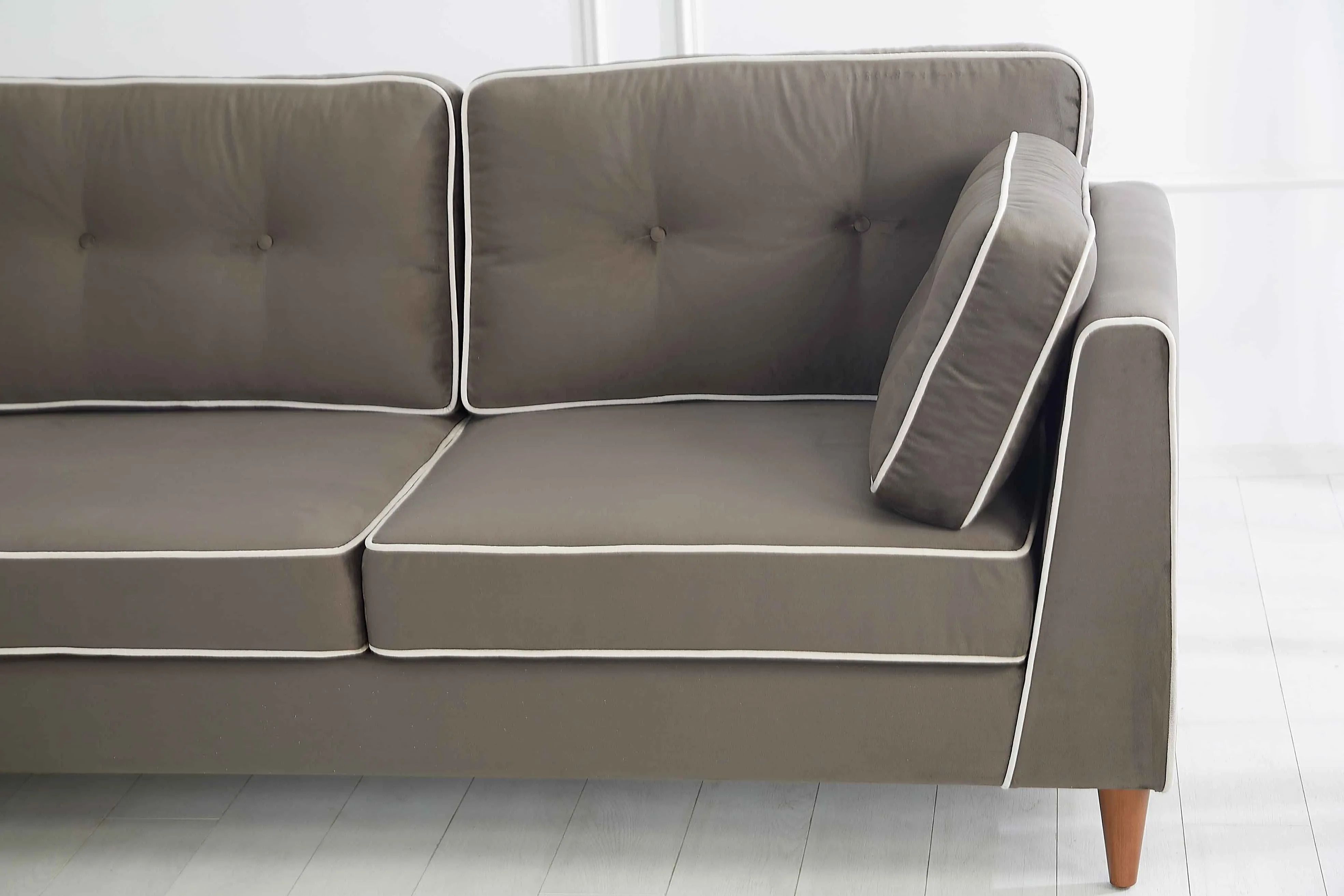 Rubeza Leo 4 Seater Left Hand Facing Chaise End Corner Sofa - Iron Grey