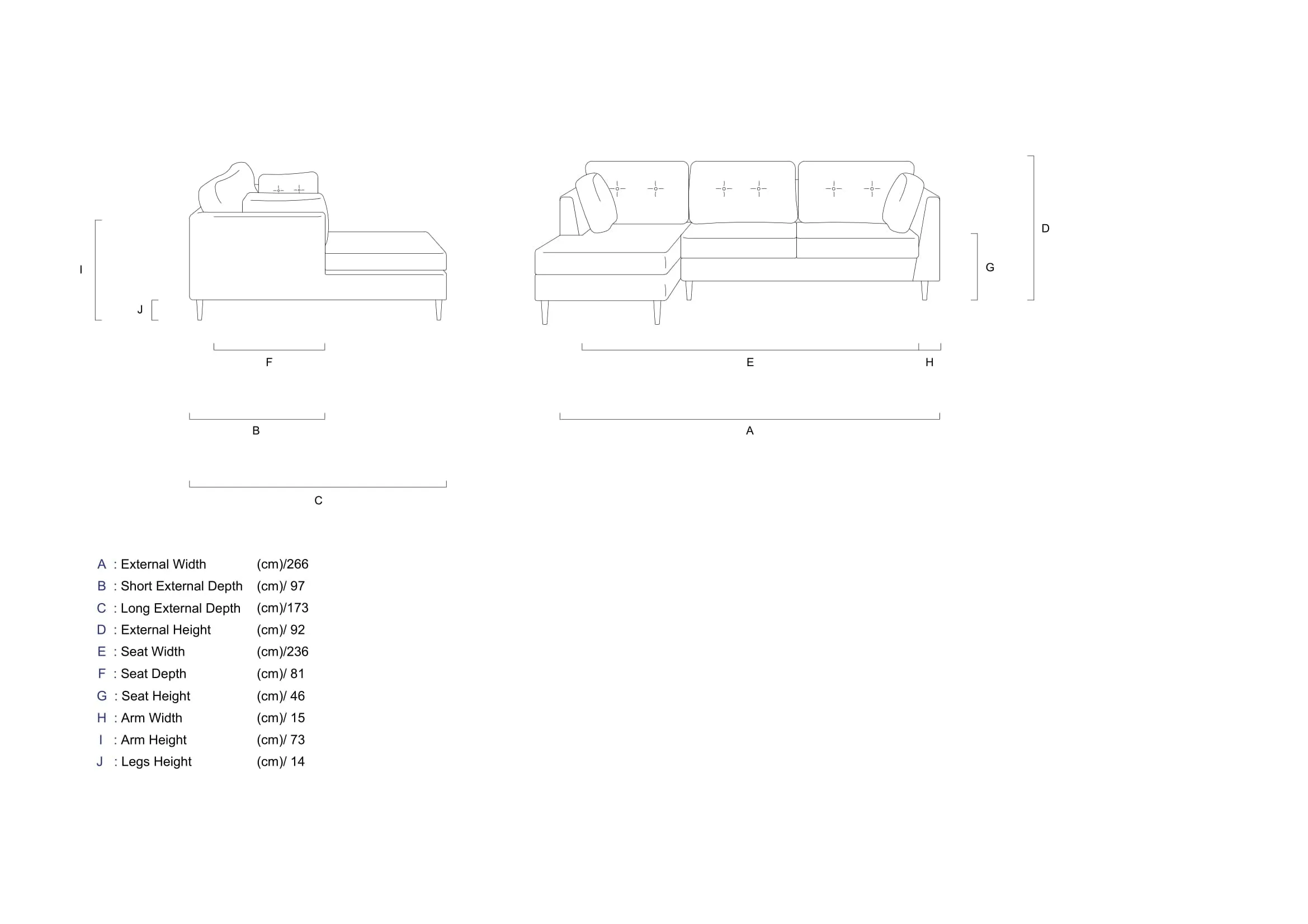 Rubeza Leo 4 Seater Left Hand Facing Chaise End Corner Sofa - Iron Grey