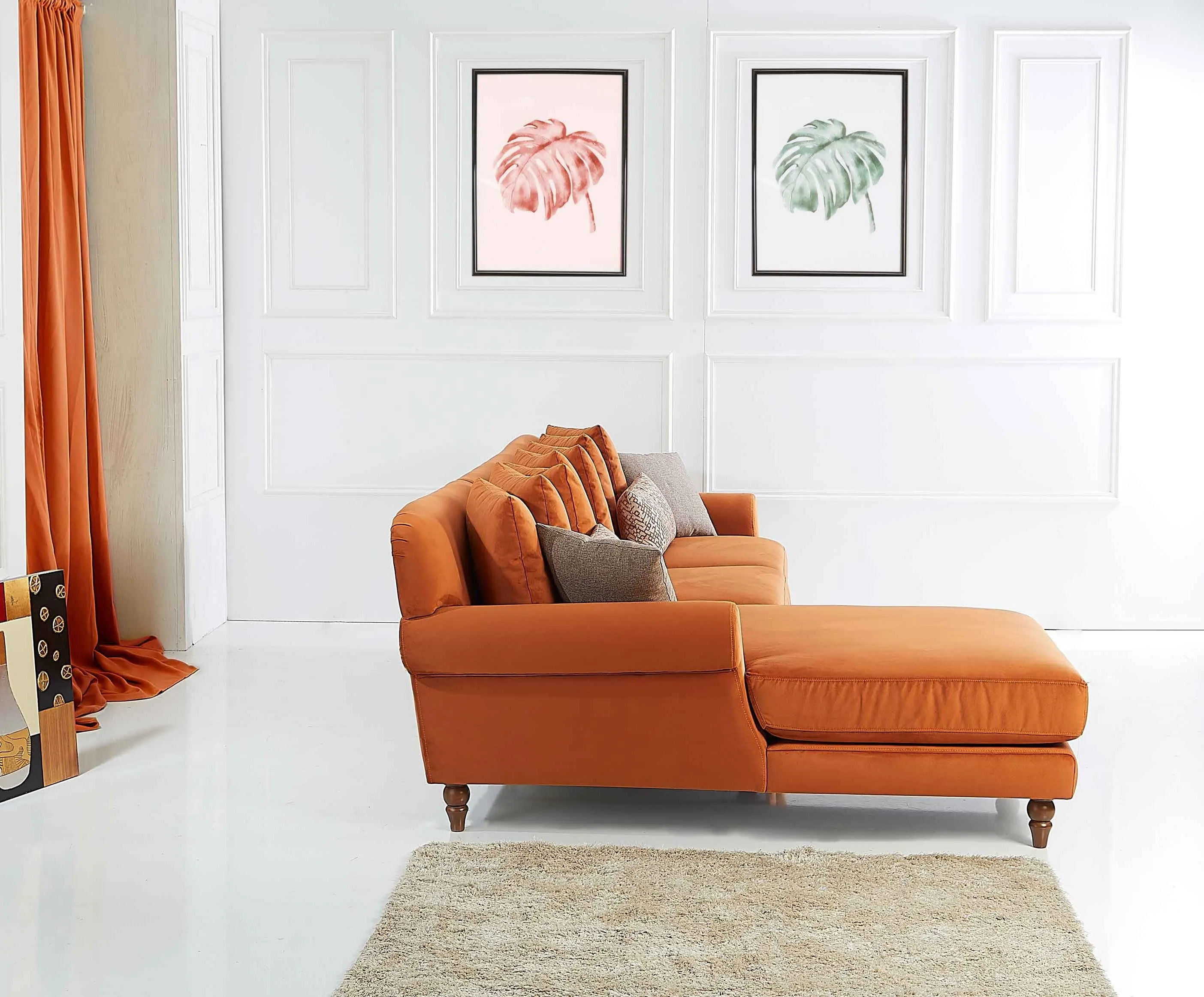 Rubeza Paula Chaise/2 Seater - Burnt Orange