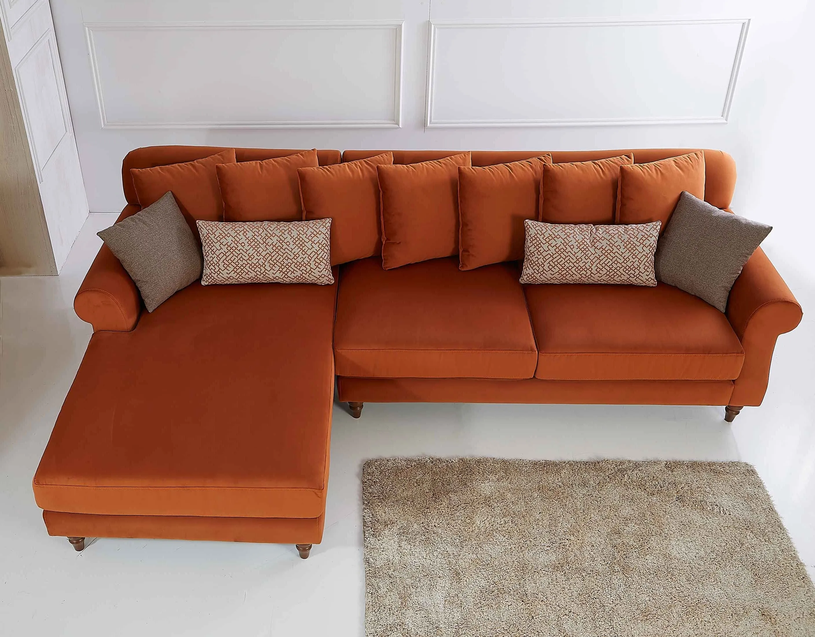 Rubeza Paula Chaise/2 Seater - Burnt Orange