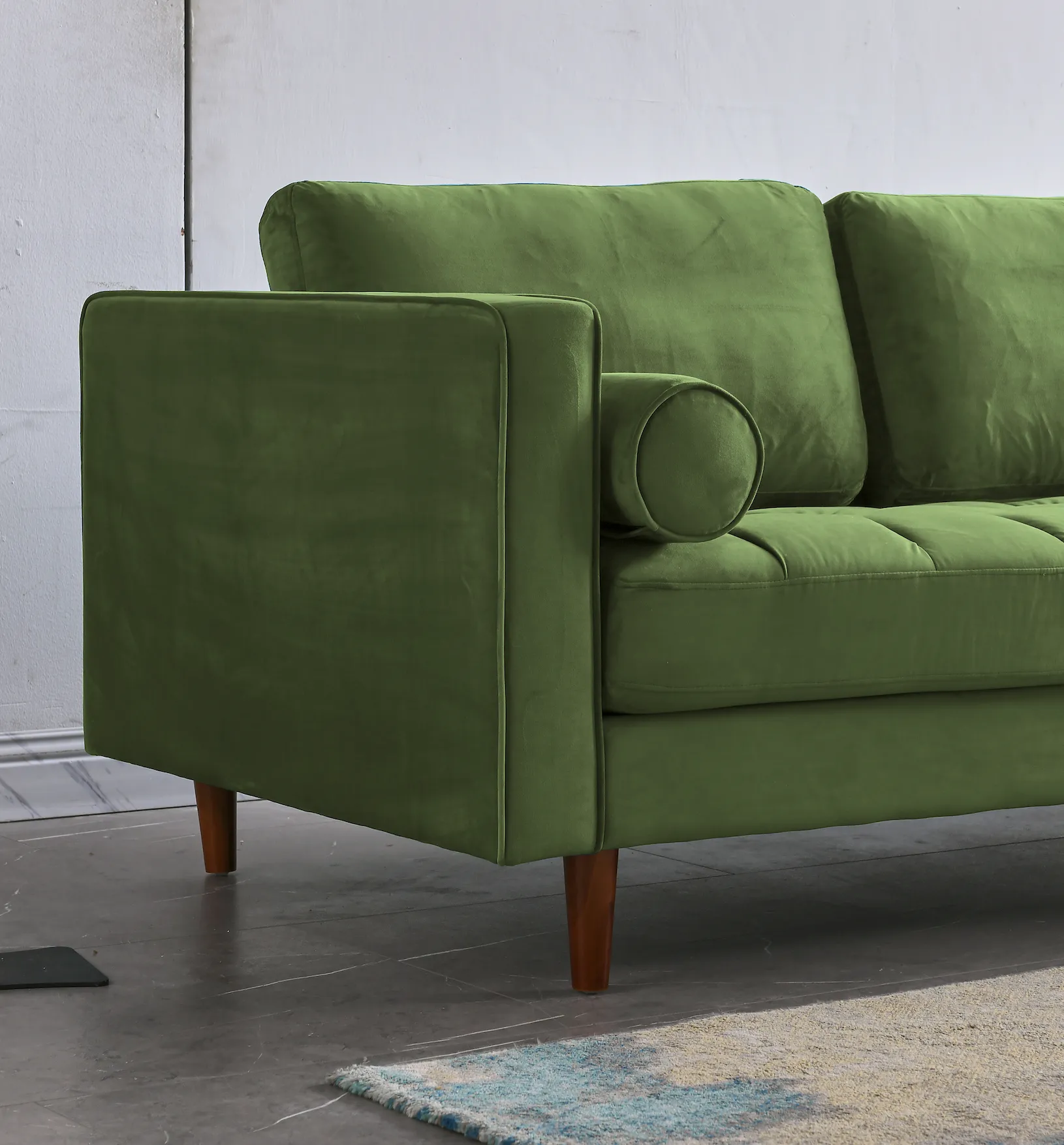 Rubeza Scott 4 Seater Right Hand Facing Chaise End Corner Sofa - Grass Green 2