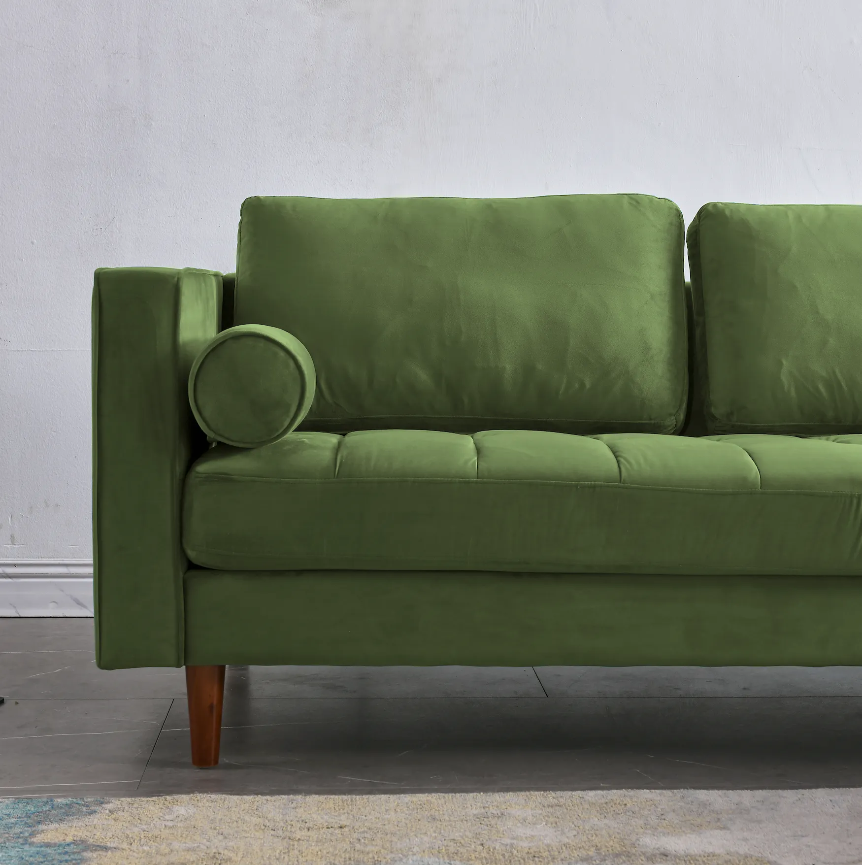 Rubeza Scott 4 Seater Right Hand Facing Chaise End Corner Sofa - Grass Green 2